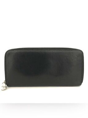 AUTH Louis Vuitton Long Vertical Zippy Trunk Wallet Black EPI Leather AUTHENTIC